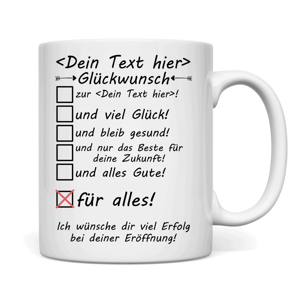 back white tasse glückwunsch zur eröffnung mockup