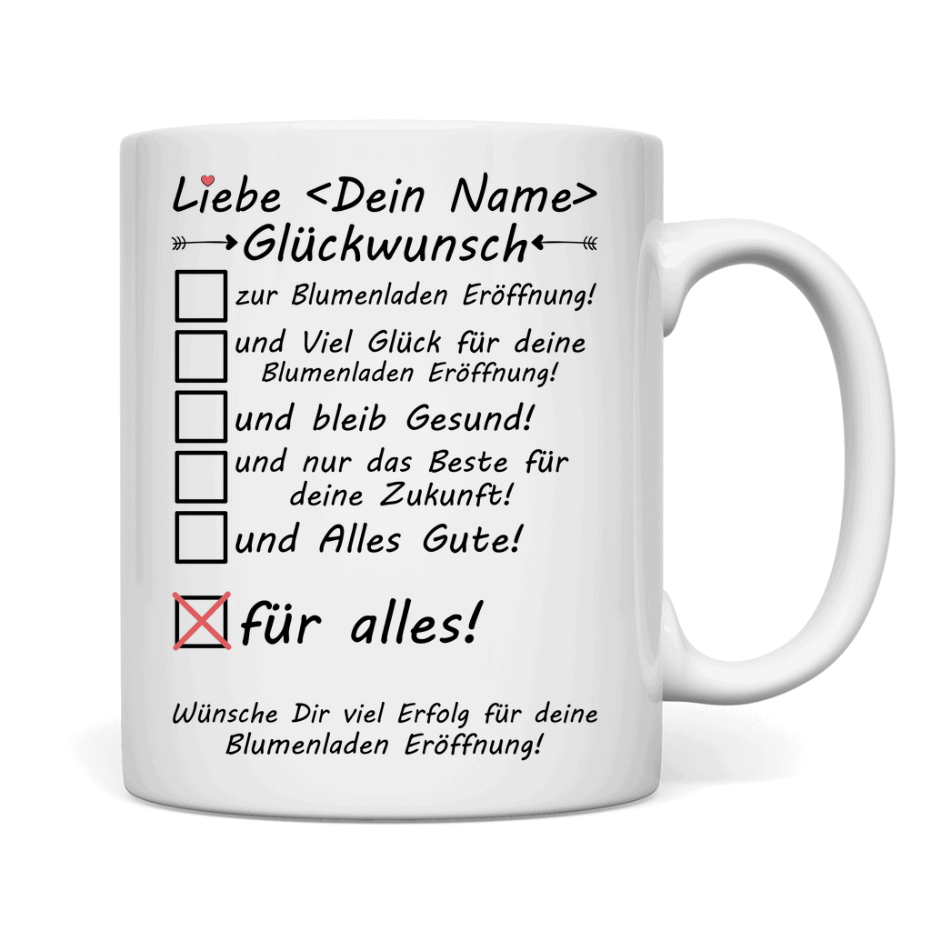 back white tasse blumenladen eröffnung glückwunsch frau mockup