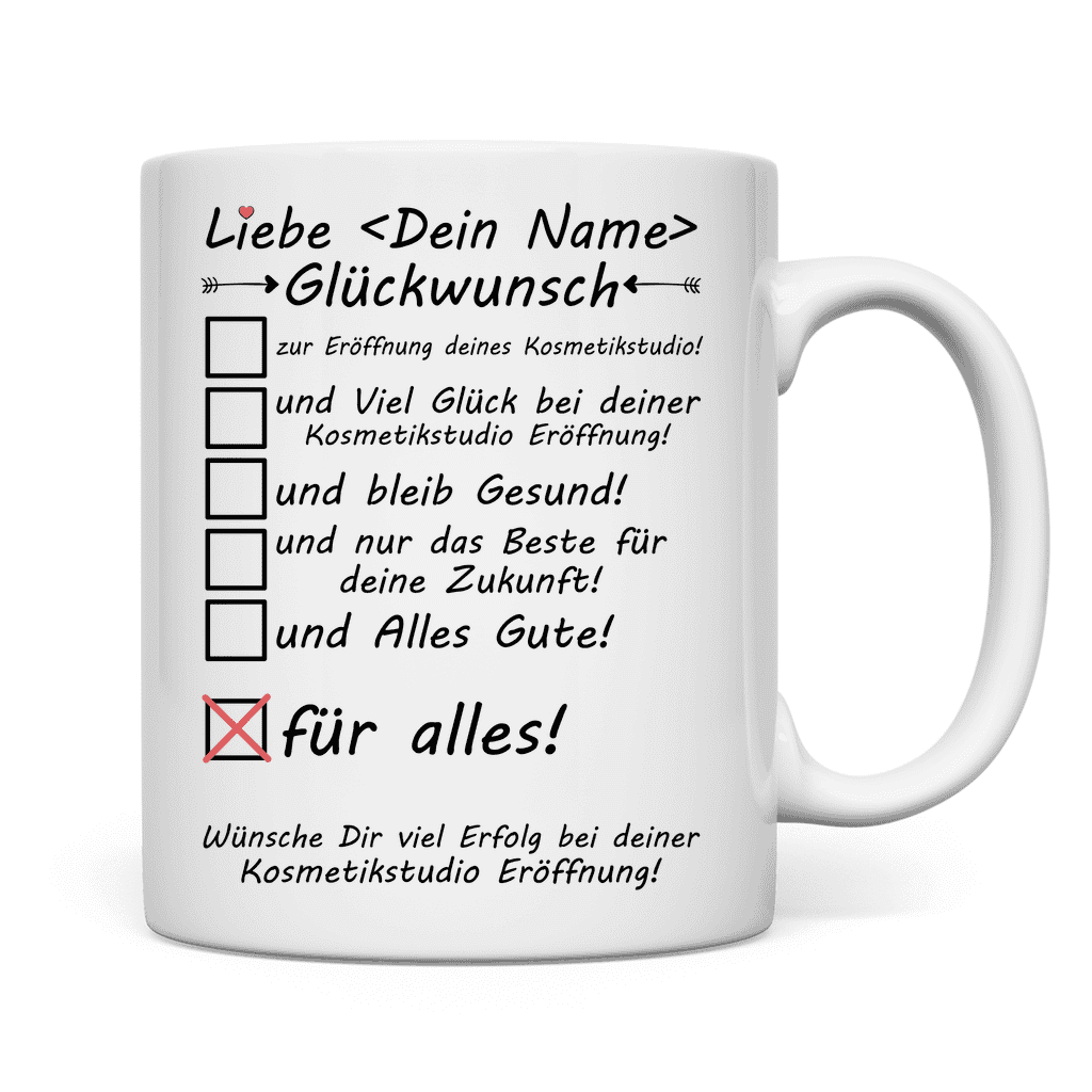 back white tasse kosmetikstudio eröffnung glückwunsch frau mockup