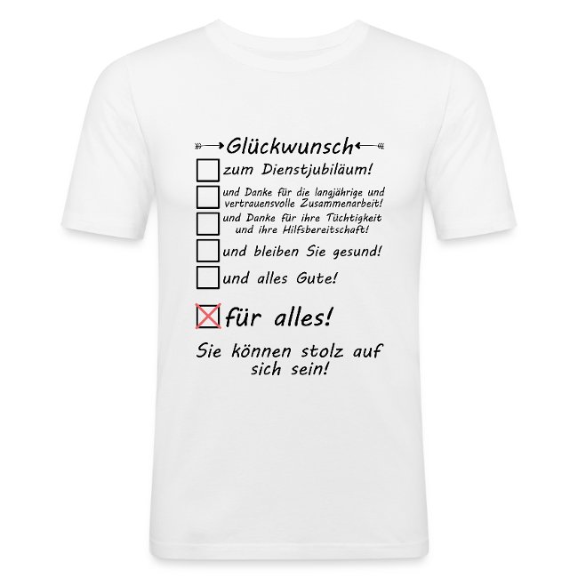 glueckwunsch zum dienstjubilaeum t shirt