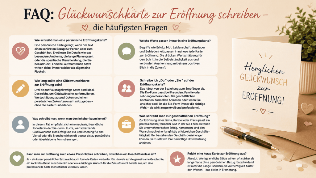 faq glueckwunschkarte zur eroeffnung schreiben – die haeufigsten fragen