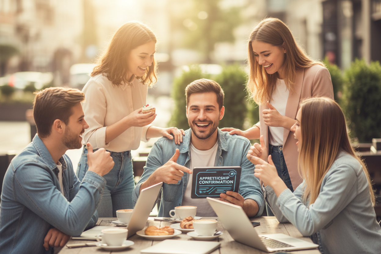 Was schreibt man zum Ausbildungsbeginn freunde lockere unterstützende atmosphäre unter gleichaltrigen