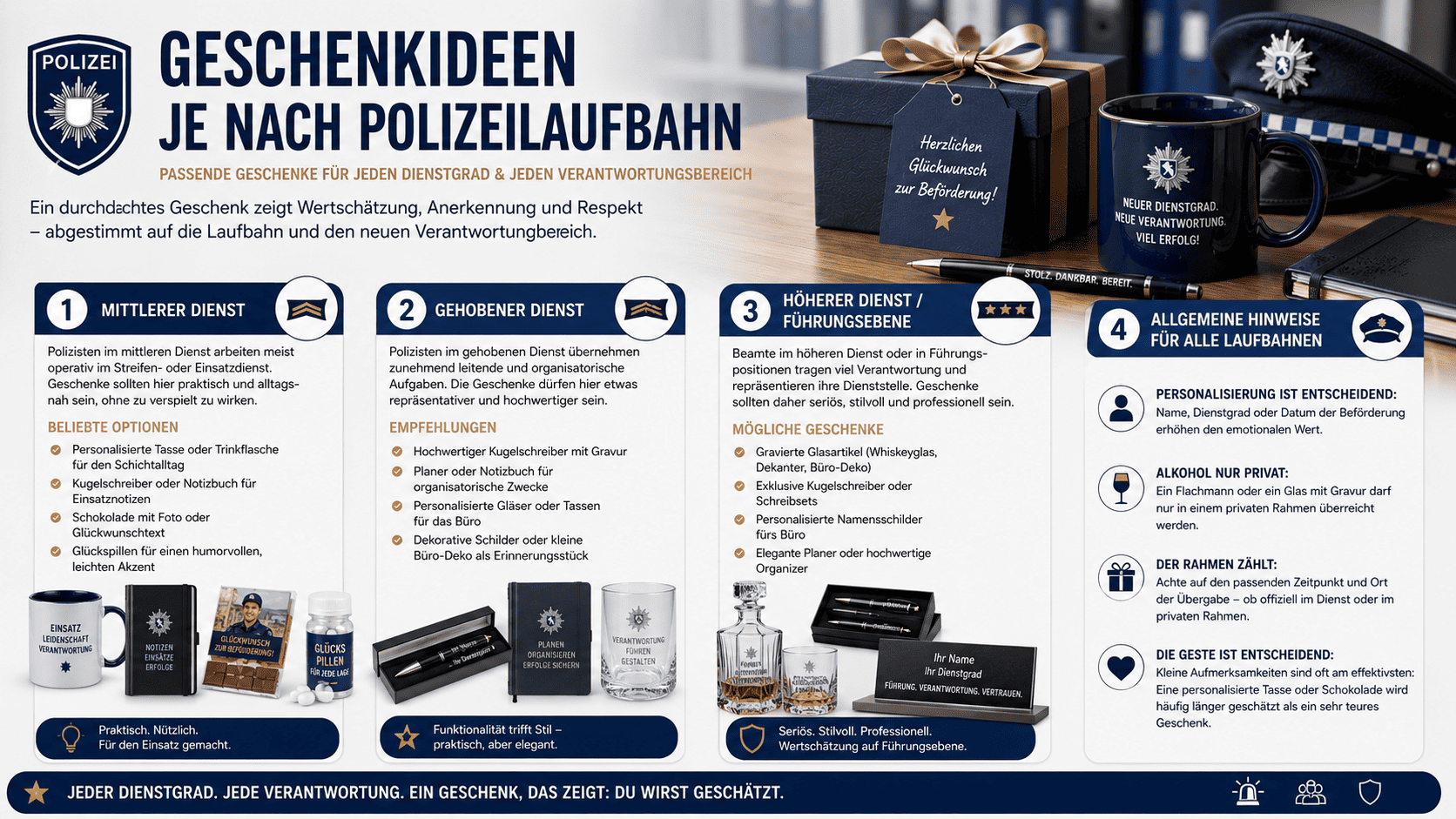 Was schenkt man zur Beförderung Polizei geschenkideen je nach polizeilaufbahn