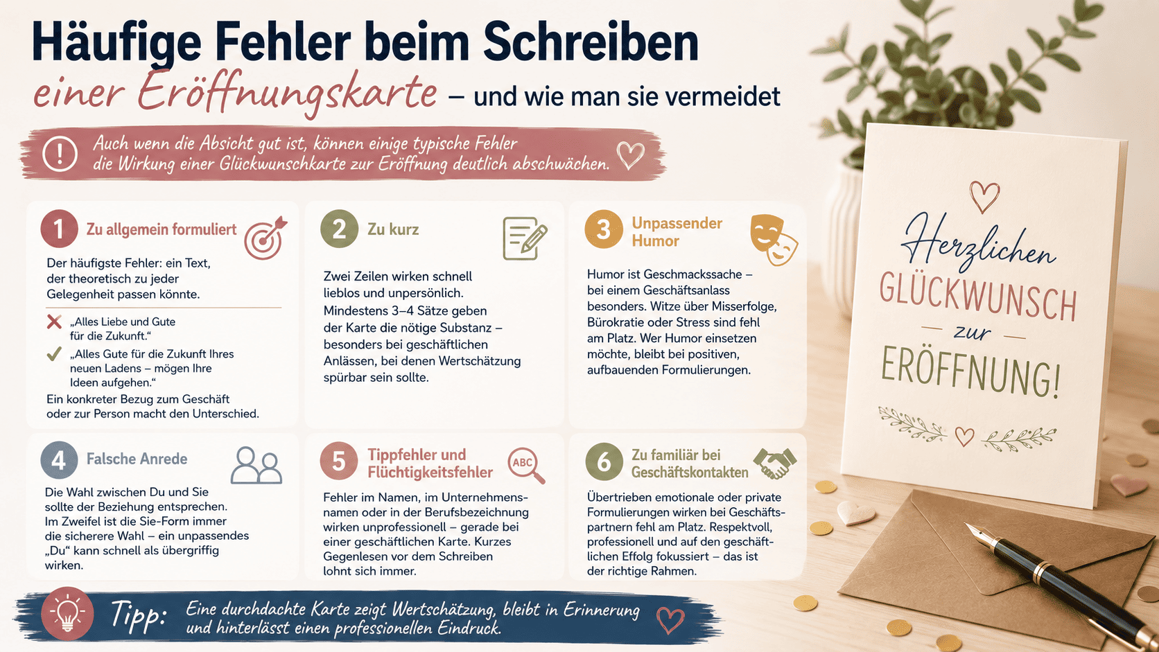 Was schreibt man in eine Karte zur Eröffnung haeufige fehler beim schreiben einer eroeffnungskarte – und wie man sie vermeidet