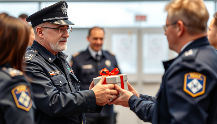 wer bekommt das geschenk zur polizei befoerderung (1)