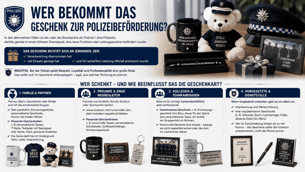 wer bekommt das geschenk zur polizeibefoerderung