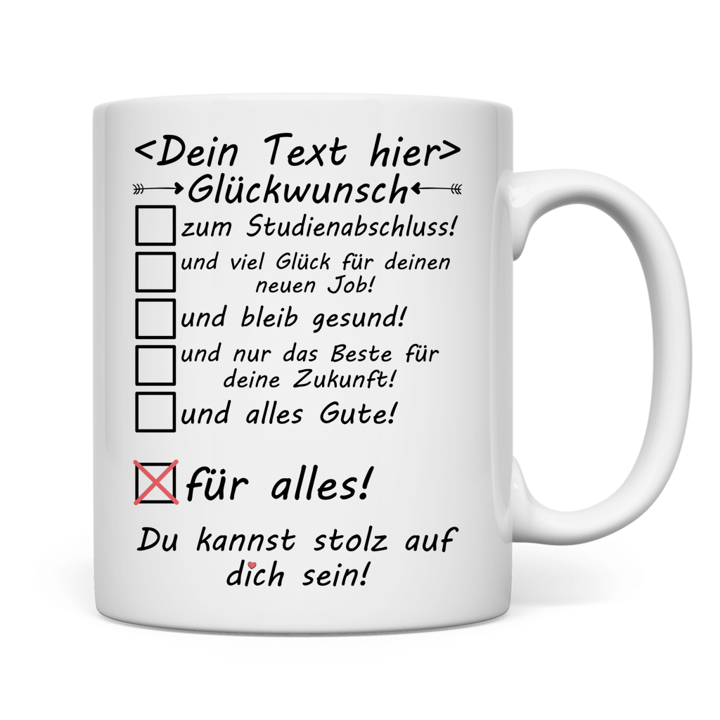 tasse glückwunsch zum bestandenen studienabschluss mockup