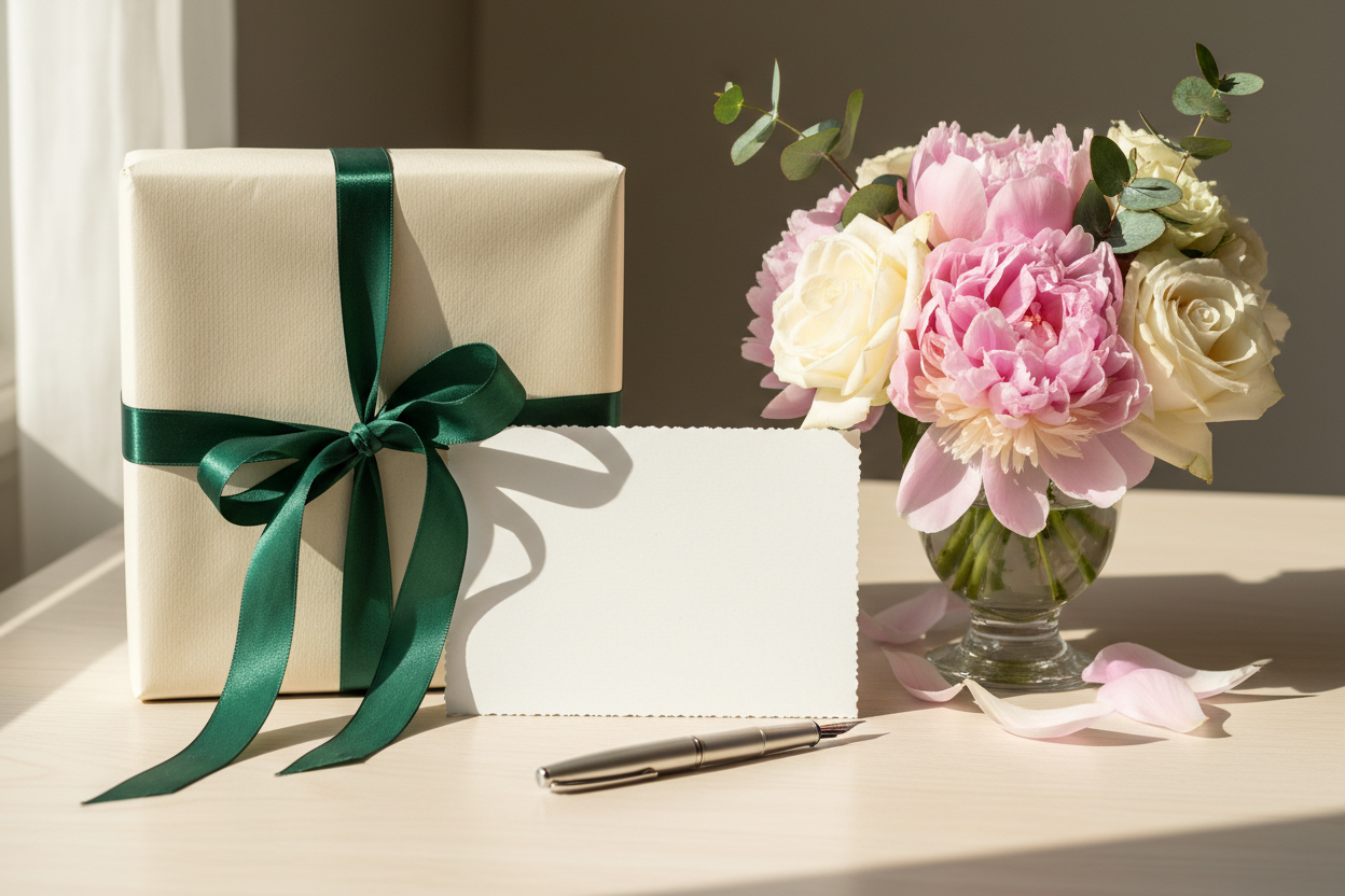 geschenk karte und persoenliche worte kombinieren zur eroeffnung