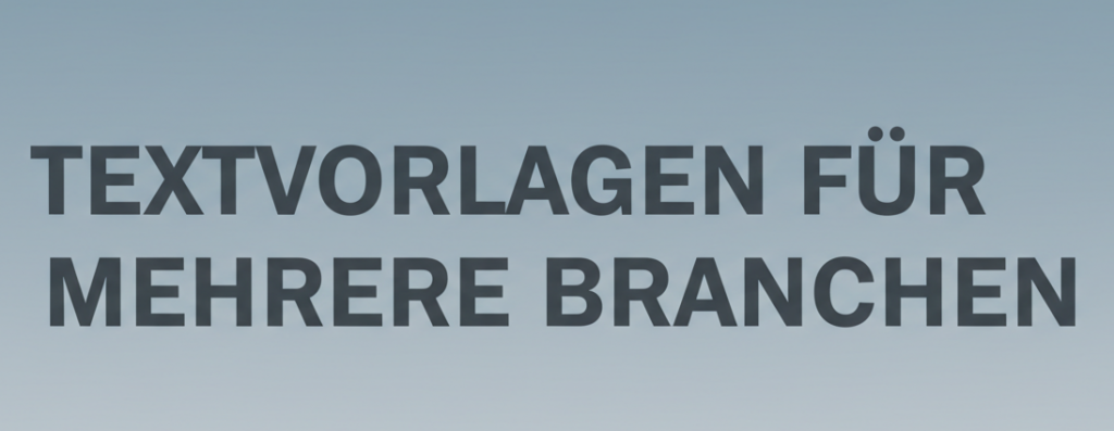 textvorlagen fuer verschiedene branchen