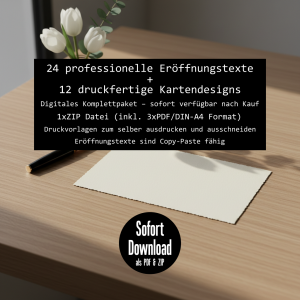 premium eröffnungs set: design vorlagen & profi texte