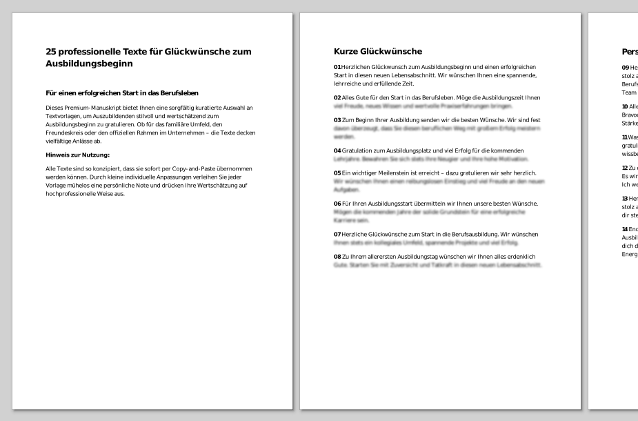 premium ausbildungsbeginn set: design vorlagen & profi texte premium ausbildungsbeginn set: design vorlagen & profi texte