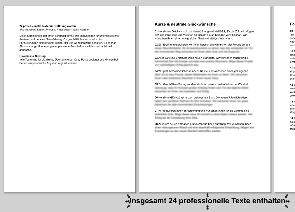 premium eröffnungs set: design vorlagen & profi texte premium eröffnungs set: design vorlagen & profi texte