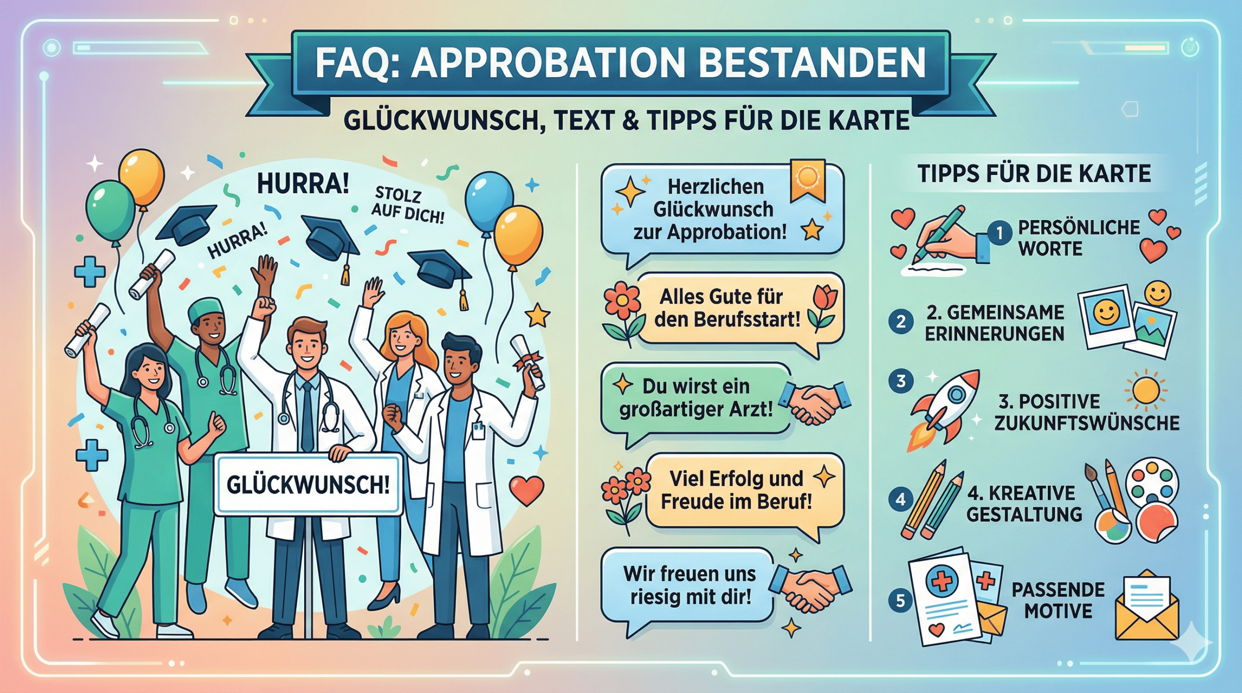 FAQ: Approbation bestanden – Glückwunsch, Text & Tipps für die Karte