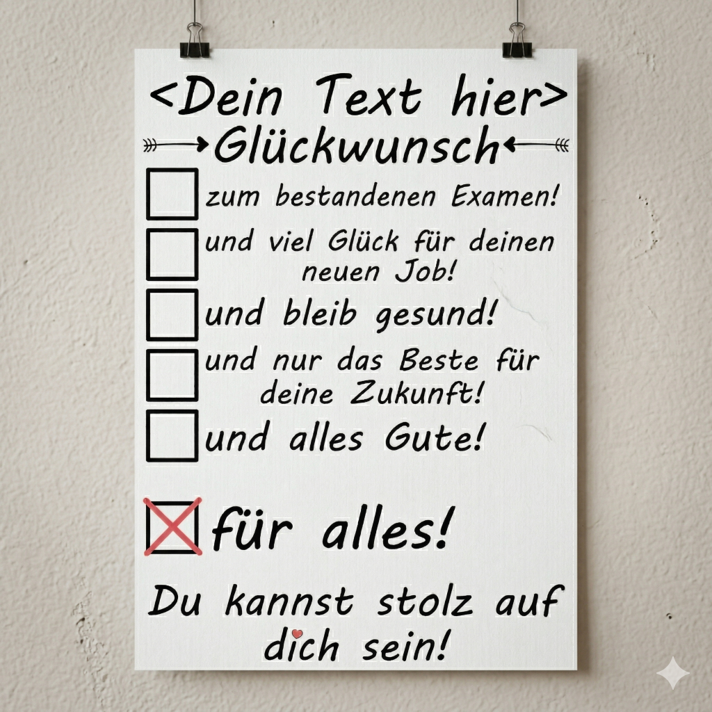 personalisiertes poster zum bestanden examen