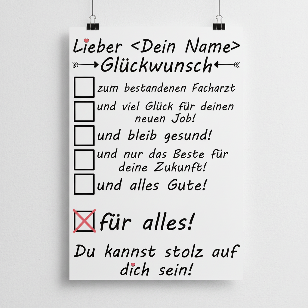 poster bestandene facharztpruefung glueckwunsch din a3