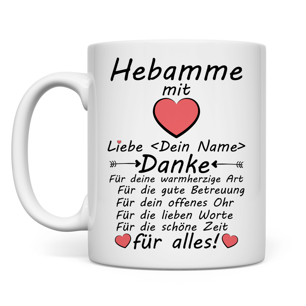 danke sagen Tasse an hebamme