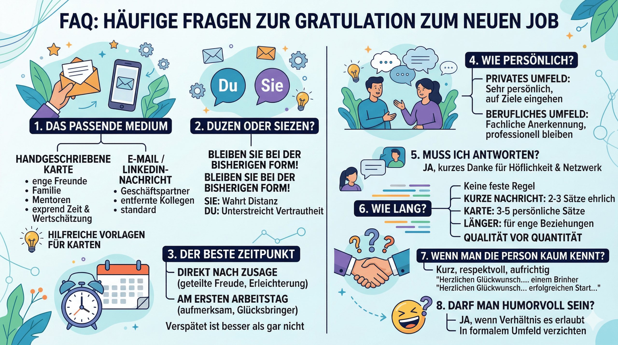 Wie gratuliert man zum neuen Job? faq haeufige fragen zur gratulation zum neuen job