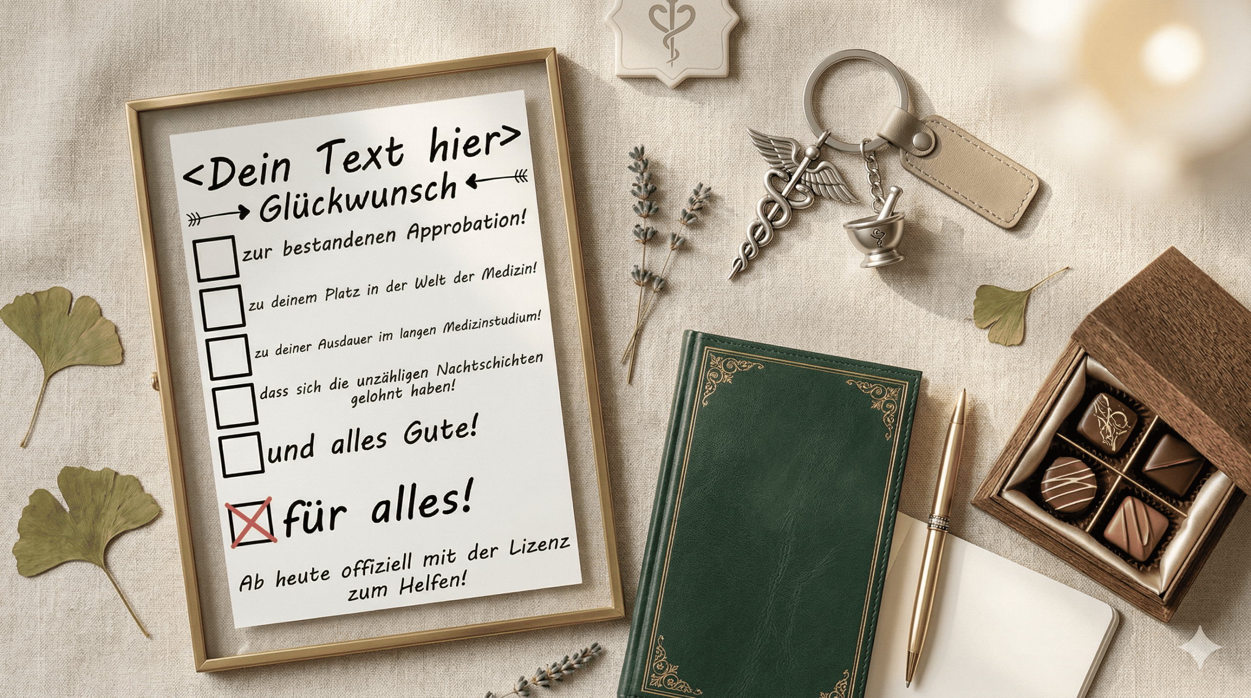 Kleine & symbolische Geschenke zur bestandenen Approbation