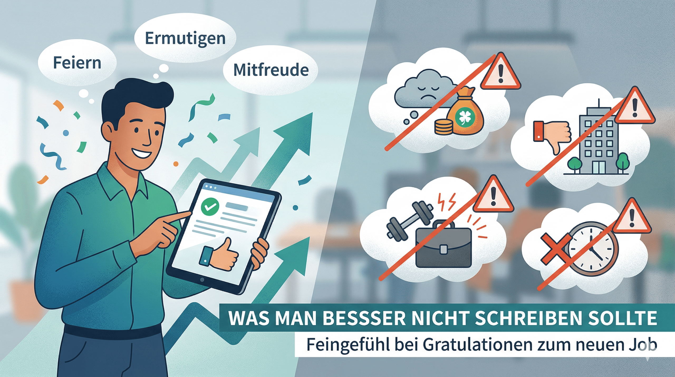 Wie gratuliert man zum neuen Job? was man besser nicht schreiben sollte zum neuen job