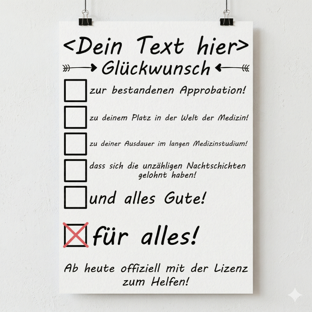 approbation bestanden poster din a3