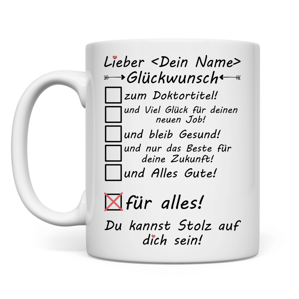 Tasse zum bestandenen Doktortitel