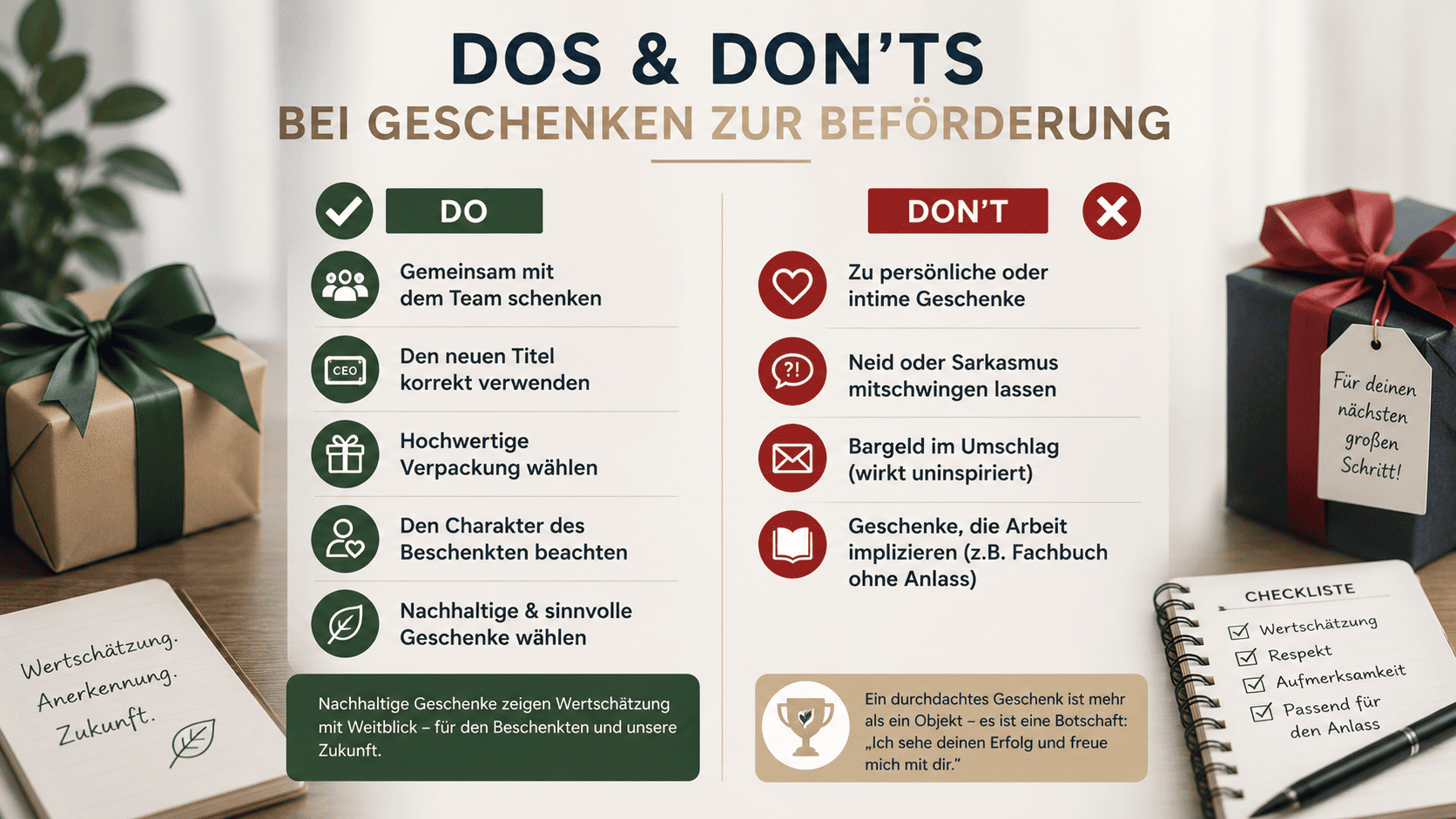 dos & don’ts bei geschenken zur befoerderung