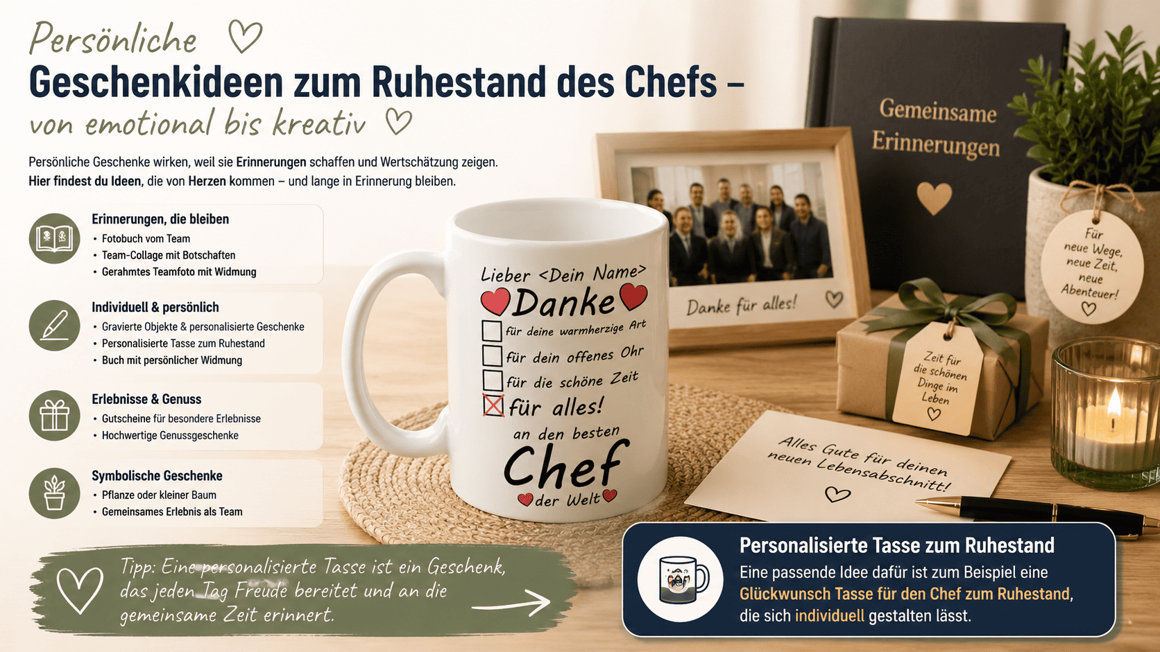 persoenliche geschenkideen zum ruhestand des chefs – von emotional bis kreativ