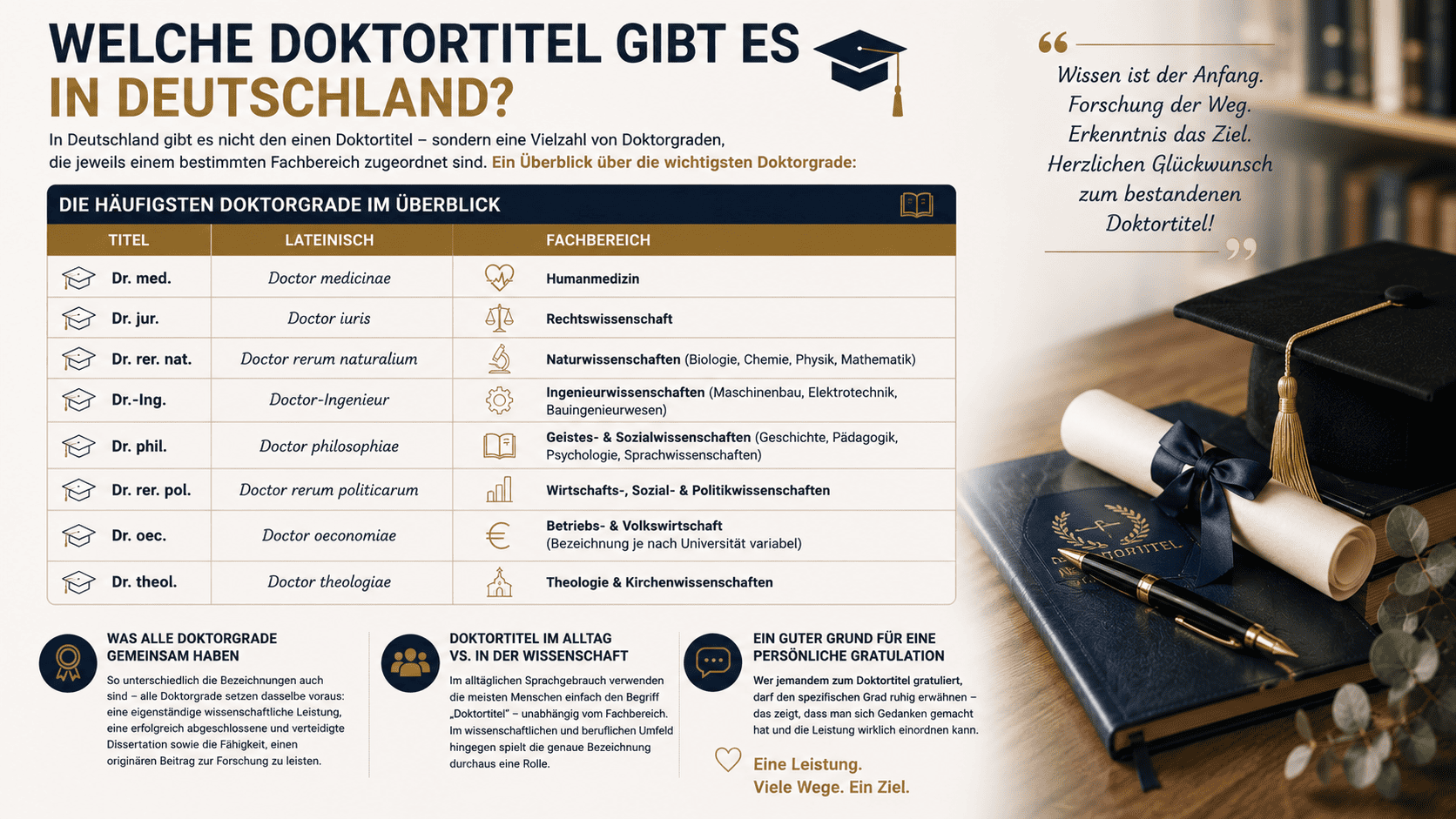 Wie gratuliert man zum Doktortitel? welche doktortitel gibt es in deutschland
