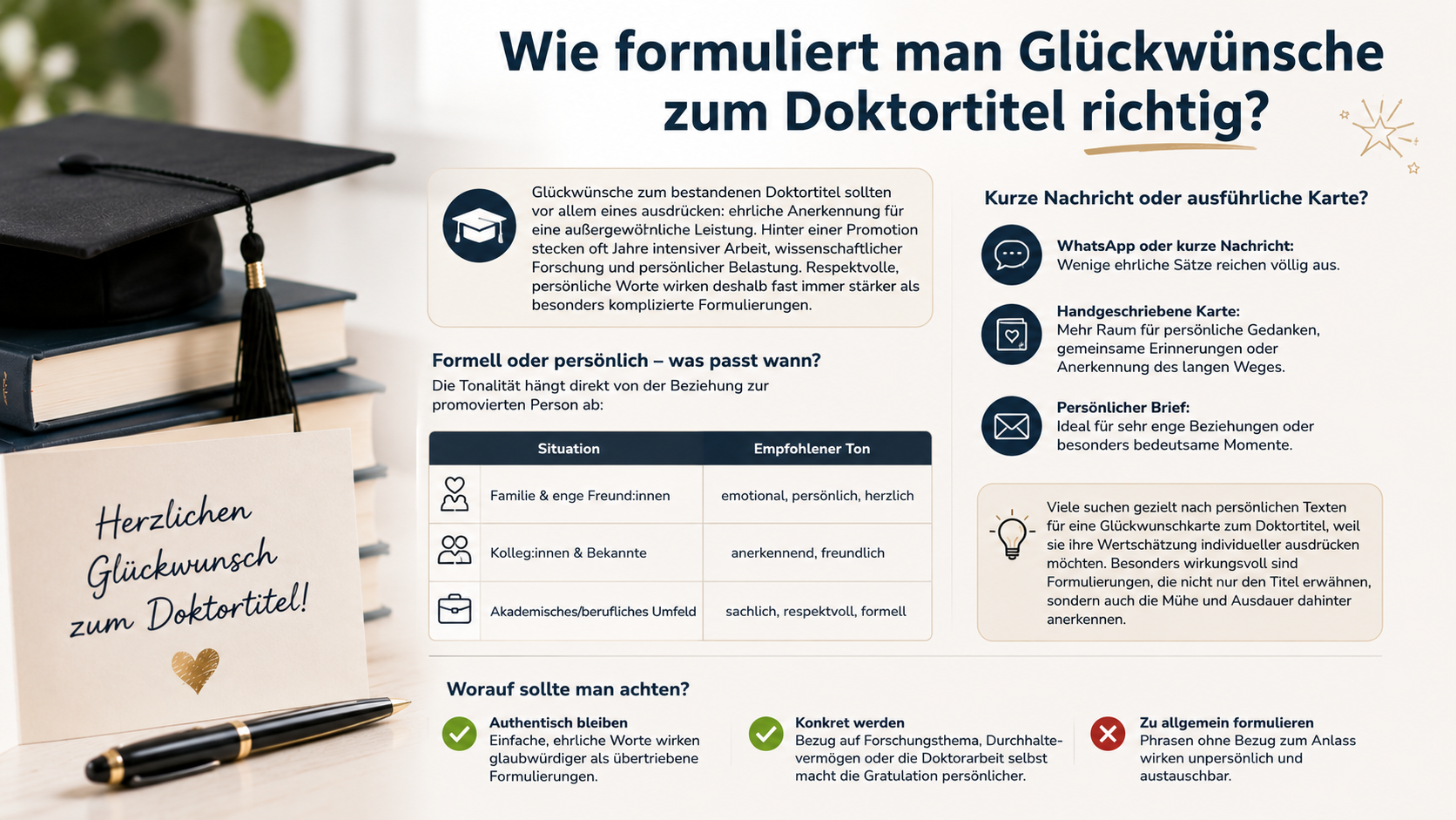 Was schreibt man zum Doktortitel? wie formuliert man glueckwuensche zum doktortitel richtig