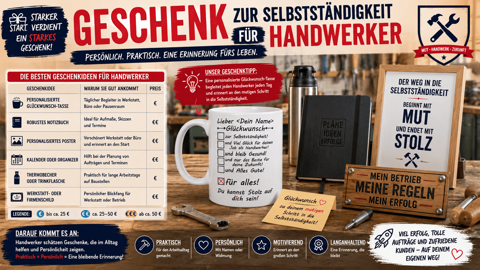 geschenk zur selbststaendigkeit fuer handwerker
