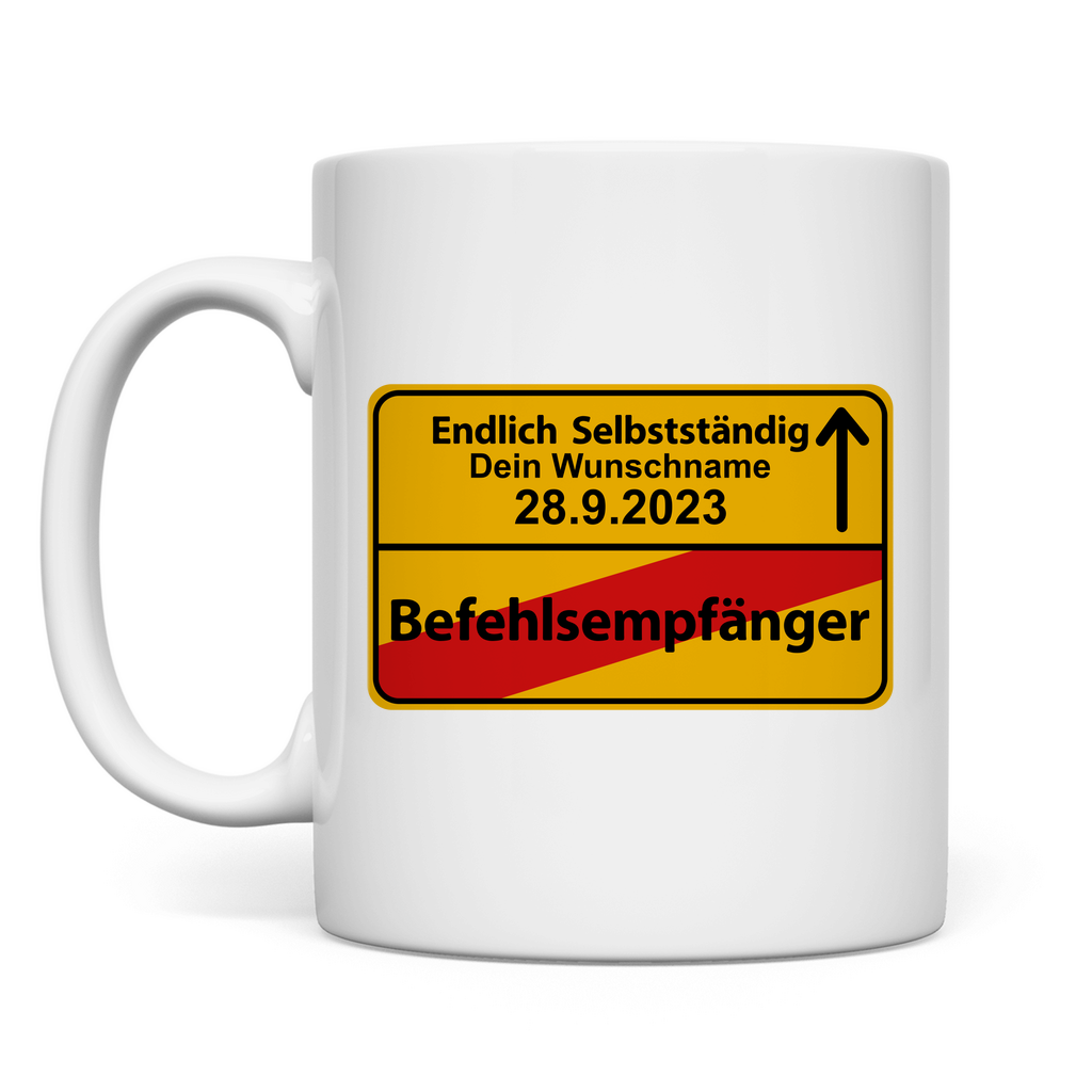 start in die selbstständigkeit tasse