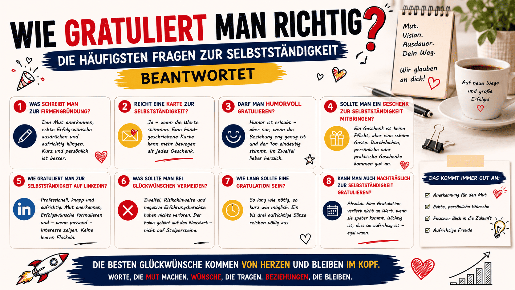 Wie gratuliert man zur Selbstständigkeit? wie gratuliert man richtig die haeufigsten fragen zur selbststaendigkeit beantwortet