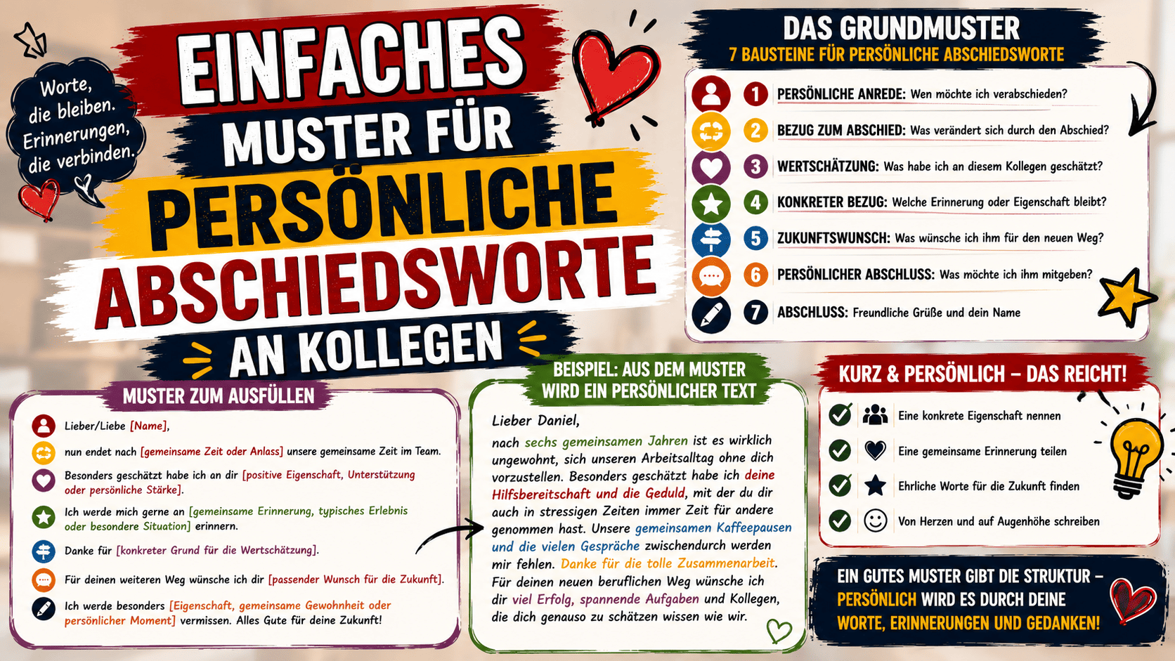 einfaches muster fuer persoenliche abschiedsworte an kollegen