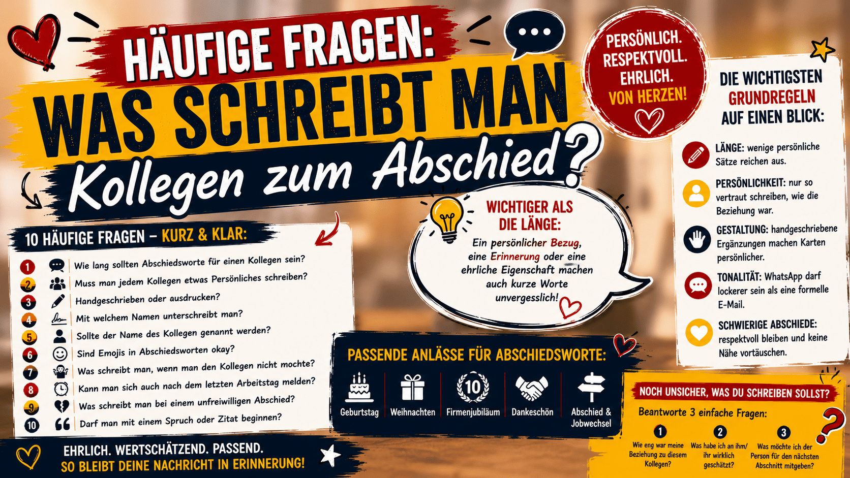 haeufige fragen was schreibt man kollegen zum abschied