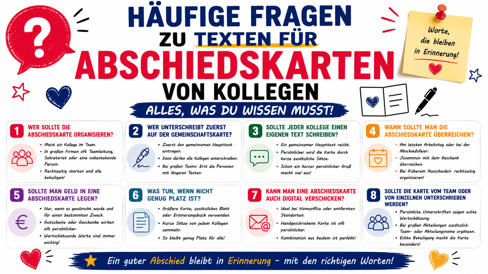 haeufige fragen zu texten fuer abschiedskarten von kollegen