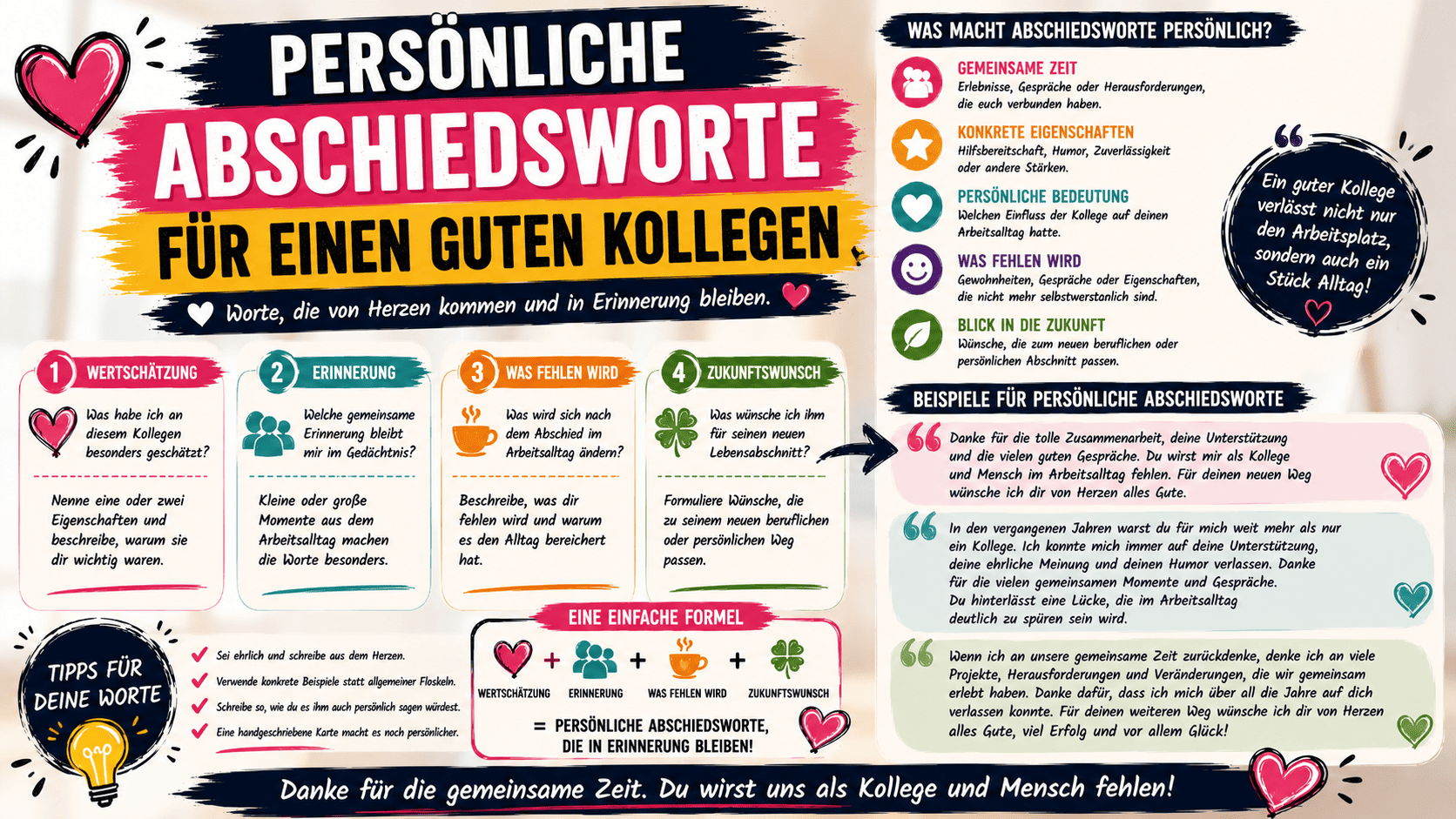 persoenliche abschiedsworte fuer einen guten kollegen