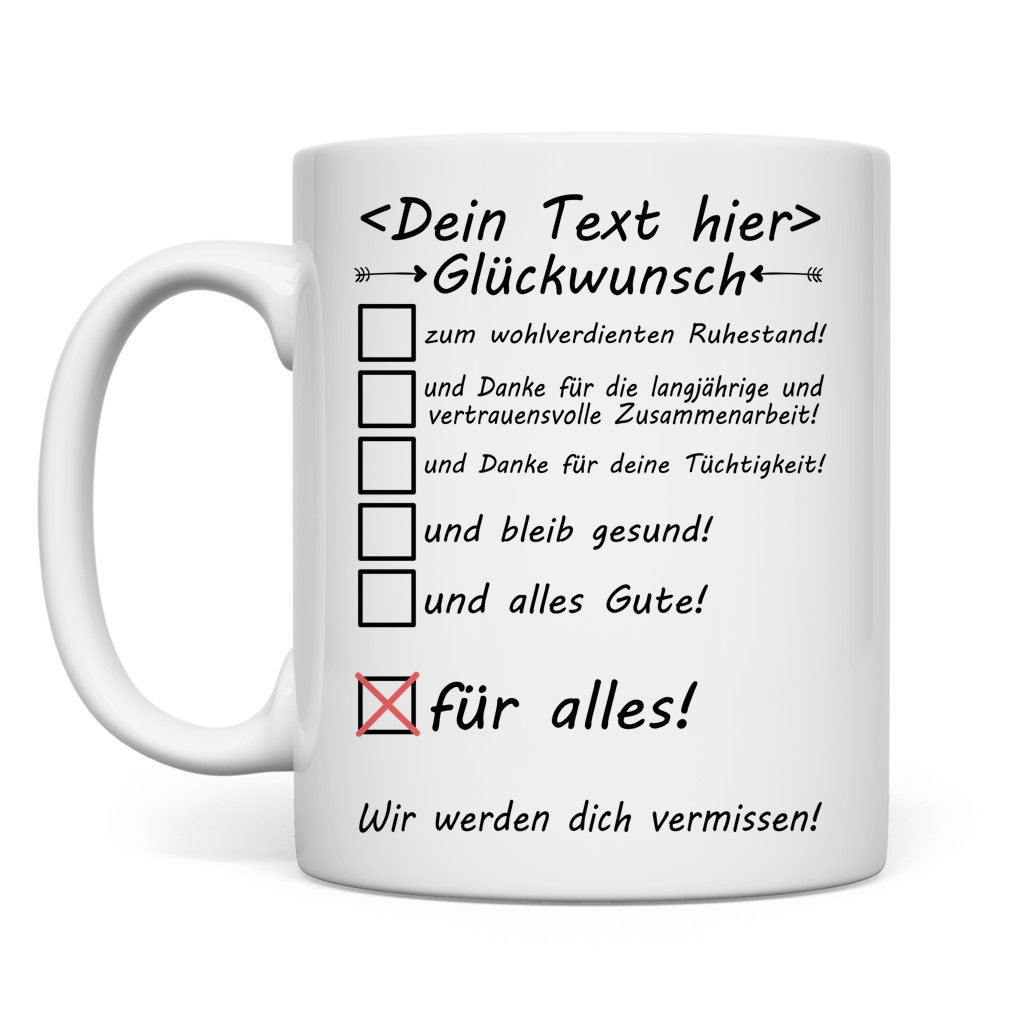 tasse kollegin ruhestand