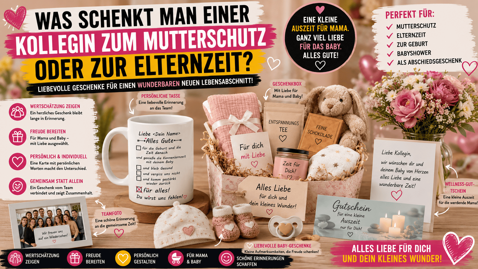 was schenkt man einer kollegin zum mutterschutz oder zur elternzeit