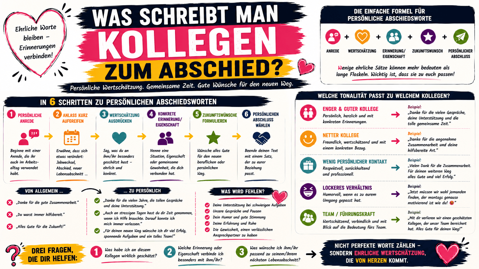 was schreibt man kollegen zum abschied