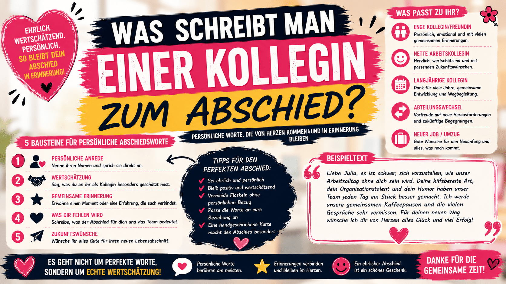 was schreibt man einer kollegin zum abschied