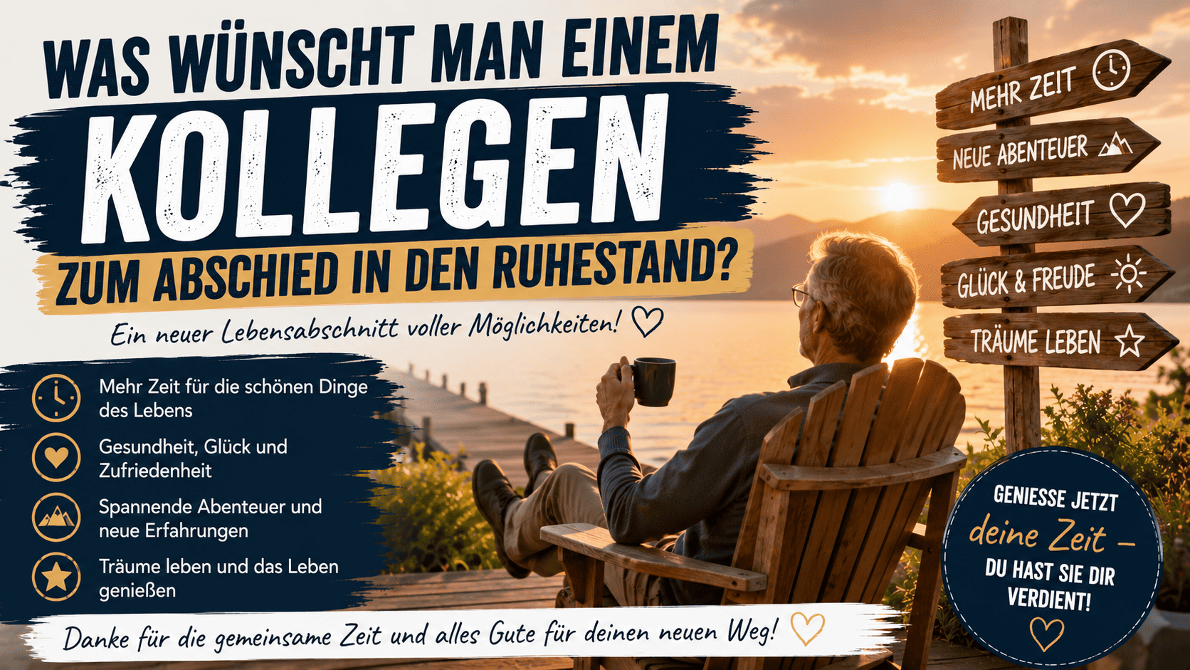 was wuenscht man einem kollegen zum abschied in den ruhestand