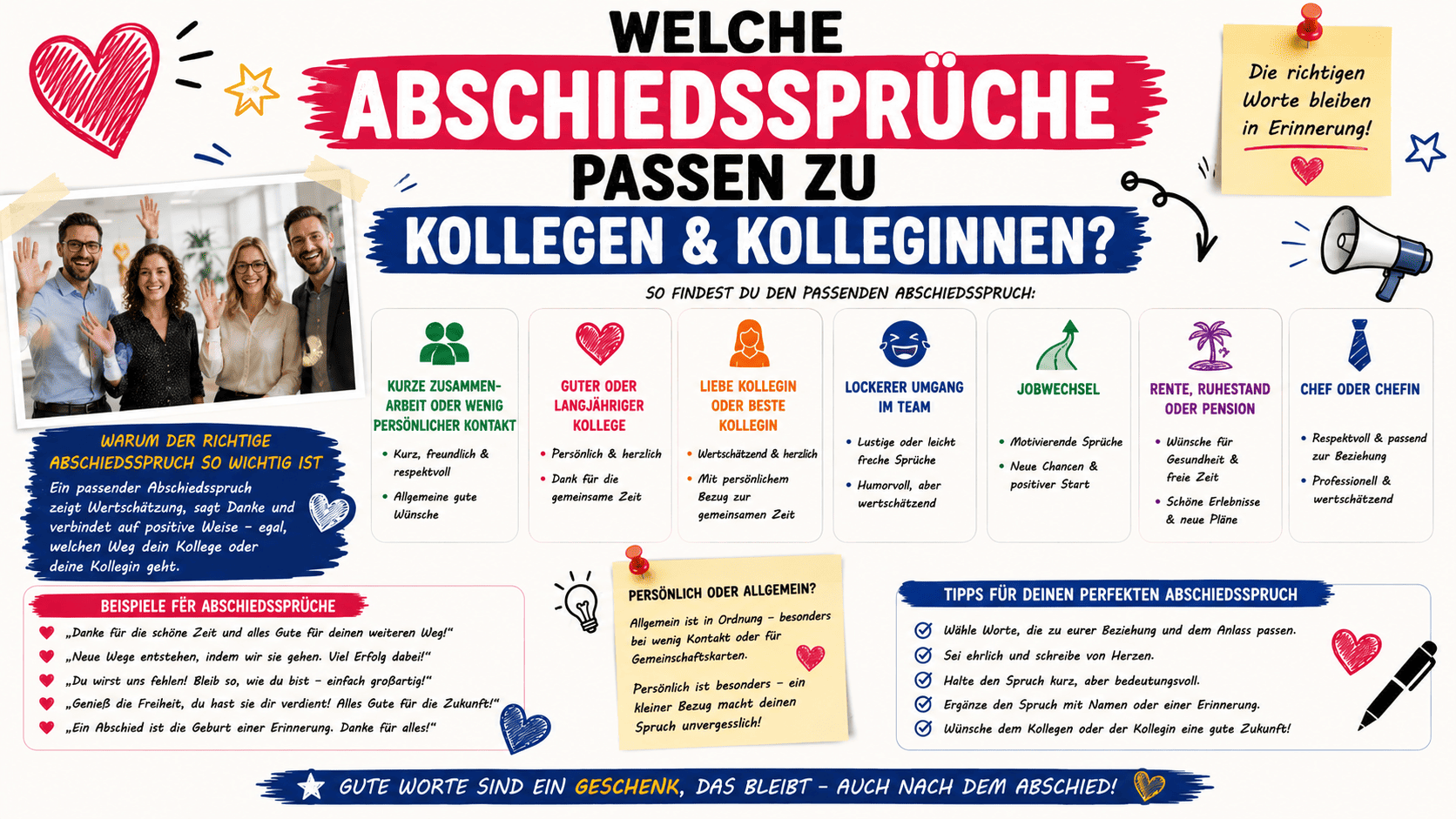 welche abschiedssprueche passen zu kollegen und kolleginnen