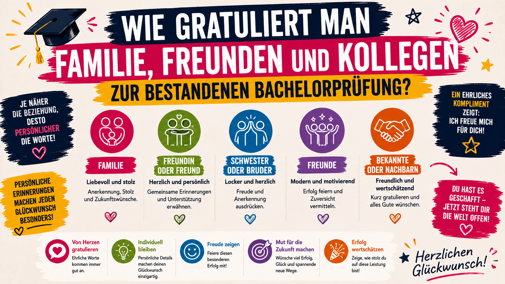 wie gratuliert man familie, freunden und kollegen zur bestandenen bachelorpruefung