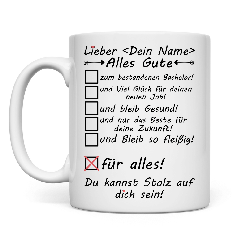 alles gute zum bestandenen bachelor tasse