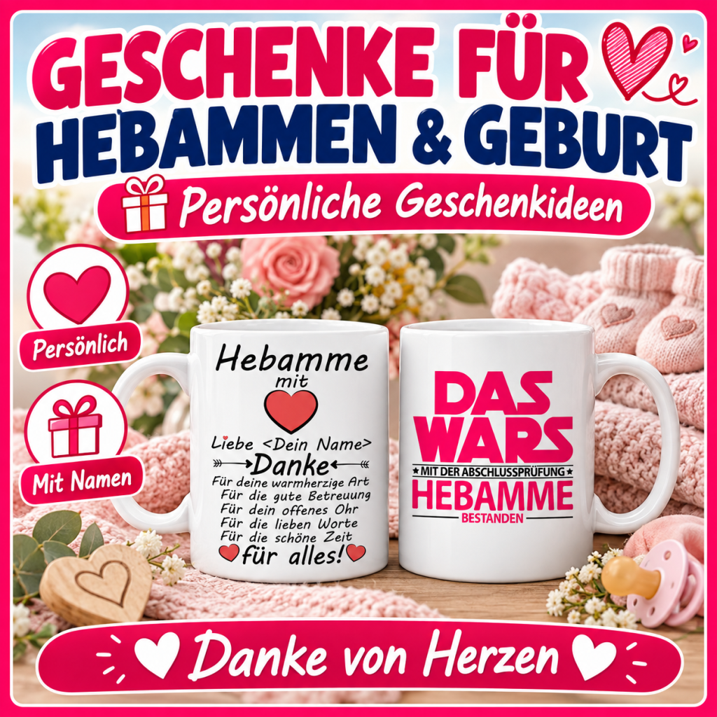 geschenke für hebammen & geburt personalisierte tassen